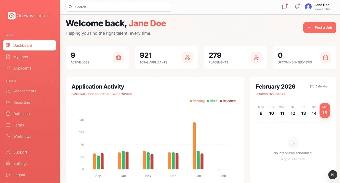 Oneway Connect Dashboard