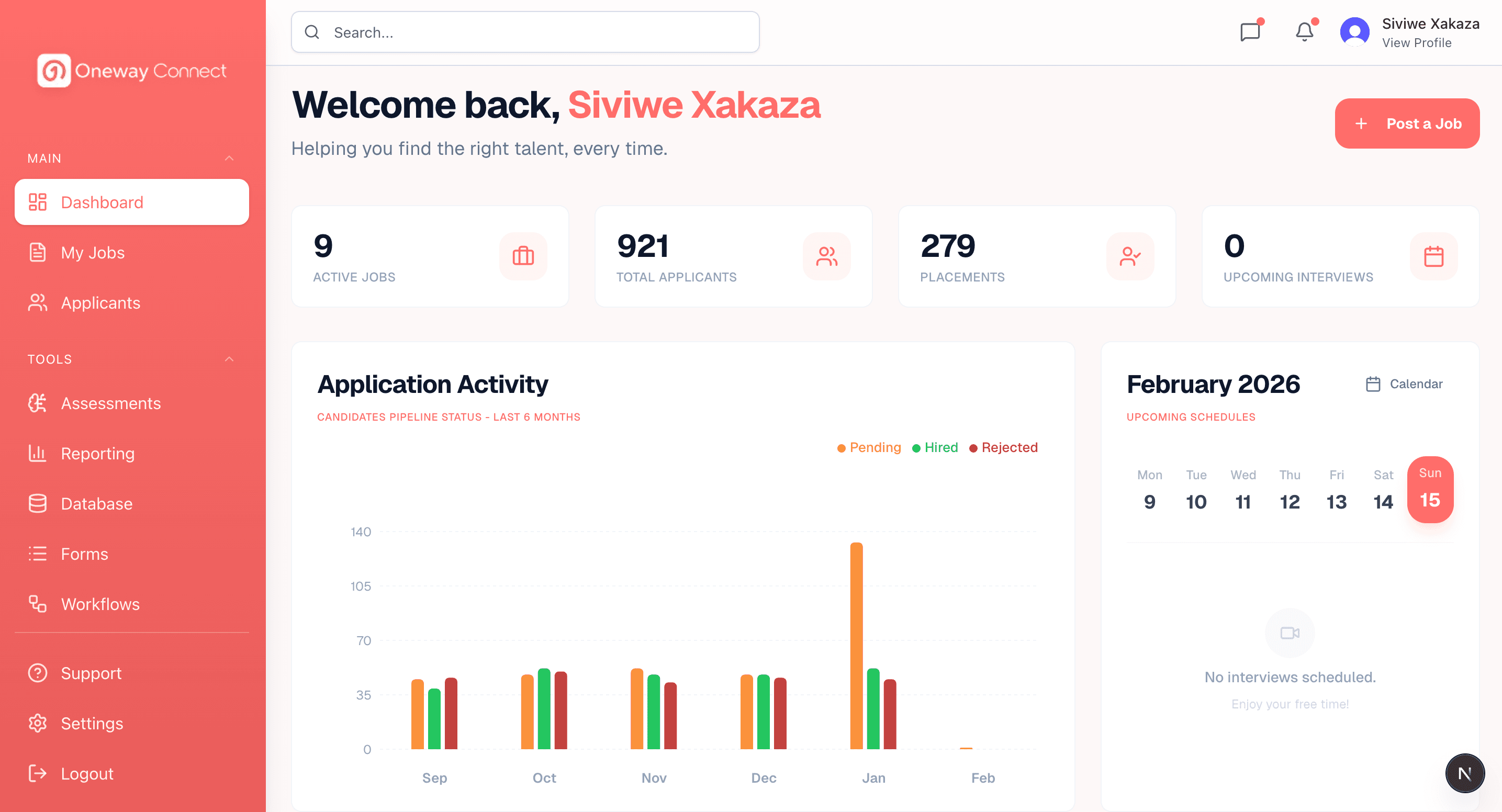 Oneway Connect Dashboard